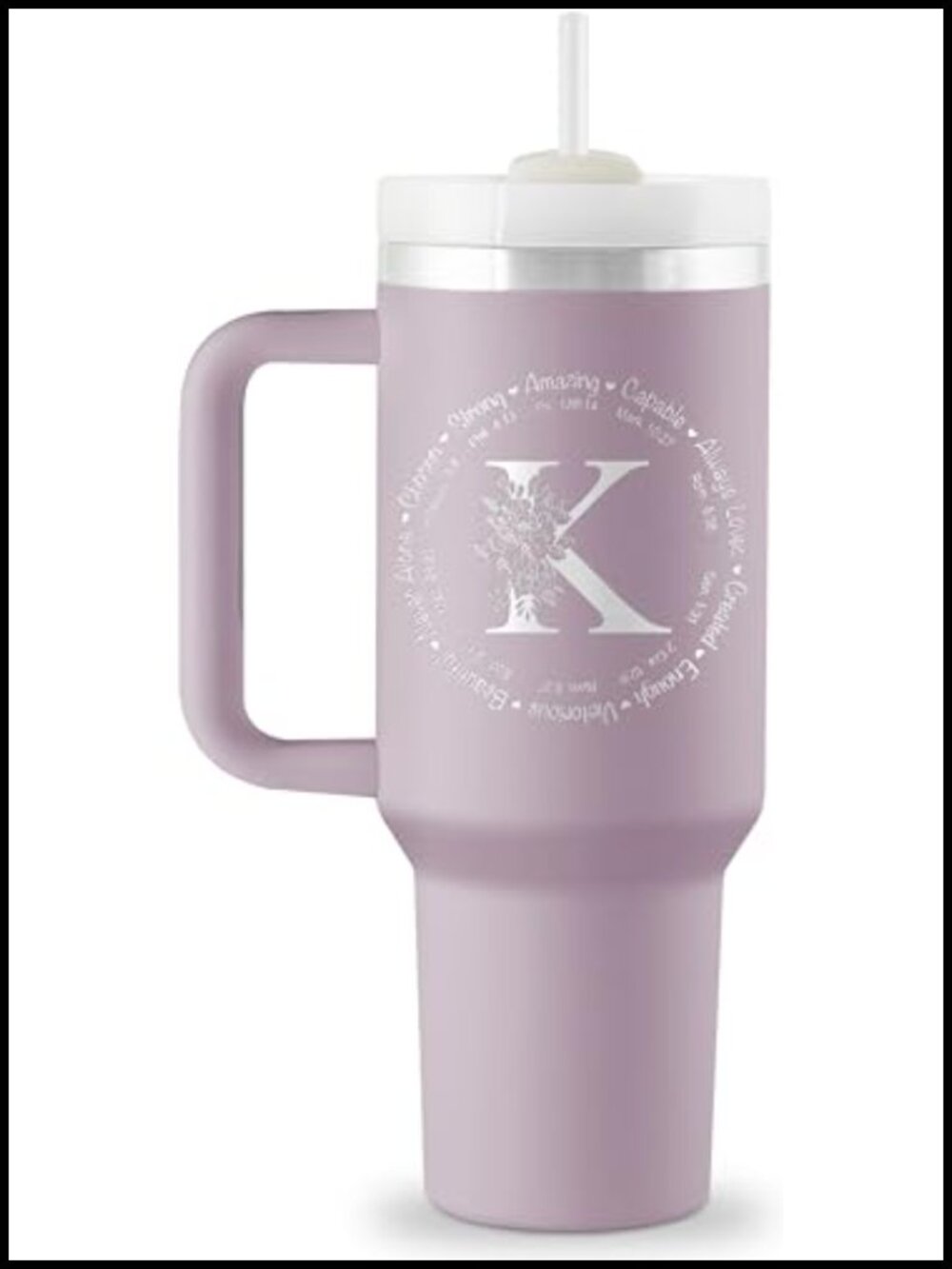 40oz Stainless Steel Insulated Tumbler with Straw and Handle